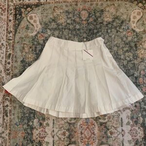 KULE White Pleated Mini Skirt NWT